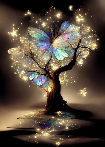 Glitter tree cross stitch - glitter,