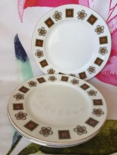 4 x Vintage Retro Harleigh Bone China Flower Design Side Plates 21cm