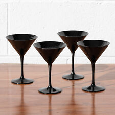 Set of 4 Black Plastic Martini
