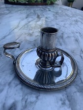  Silver Plate Candlestick Chamber, Wee Willie Winky late Victorian 1800s 