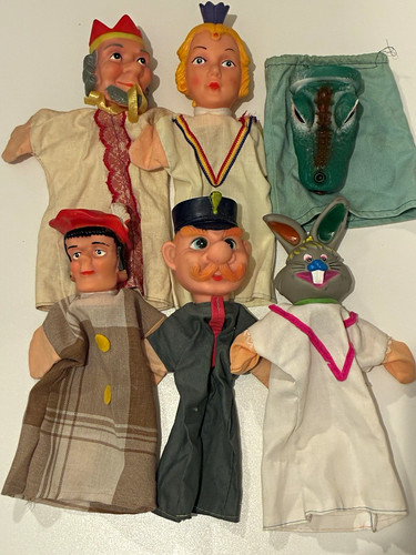 Vintage hand puppets job lot - hand,