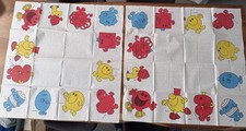 2 x Rare Collectible Vintage 1970s Mr Men Large Birthday Tablecover/Tablecloth