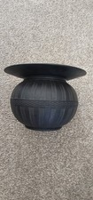 Wedgwood black basalt vintage pre Victorian antique flared rim ball vase