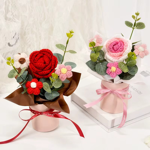 Knitted crochet flower - flower, bouquet