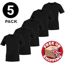 Mens Plain T-Shirt 5 Pack 100% Cotton Heavy Blend High Quality Short Sleeve Tee