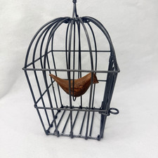 Bird Cage with Wooden Bird