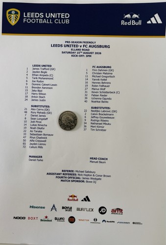 Leeds united augsburg - fc,