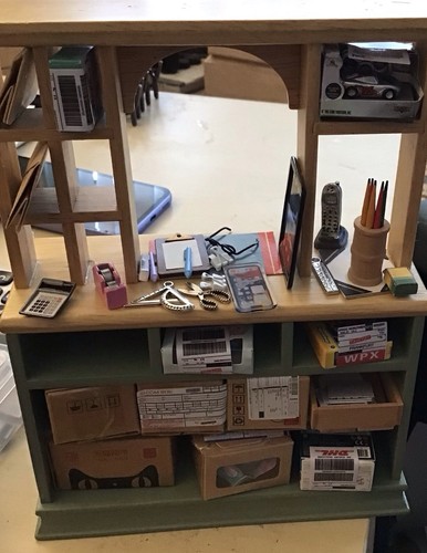 Post office counter with - post,
