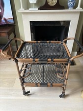 Bar / Drinks Trolley Cart by Rockett St George - Rattan Style RRP £200 SUPERB