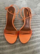 Zara orange block heel with - orange,