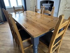 solid Wood dining table 6 chairs - Country Kitchen, Cottage. Shabby Chic Reduced