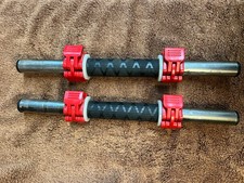 Weight Lifting Dumbbell Bars (pair)  with Collars. For Standard 1" weight plates