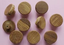 8x DEFECT OAK Solid Wood Lacquered Wooden KNOBS 35mm handle drawer cupboard