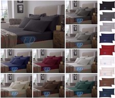 Flannelette 100% Brushed Cotton Fitted Bed Sheets, Extra Deep Fitted Bedsheets