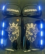 SCANIA  Mirror COVERS! FULL SET. Guards! ACCESSORIES! MARKER LIGHTS TRUCK Parts