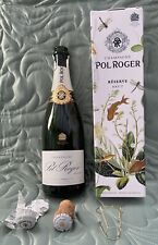 Vintage Empty Pol Roger Champagne Bottle with Box Cork Cap and Cage 