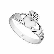 Sterling Silver Polished   CLADDAGH HEART  Ring Various Sizes G-Z