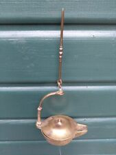 Antique French Brass Hanging Oil Lamp