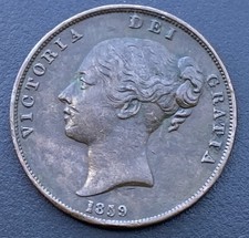 Victoria Penny 1859 Copper