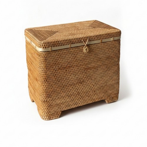 Rattan storage box natural - rattan,