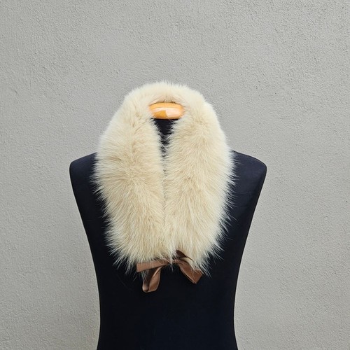 Genuine beige fox fur collar - fur,