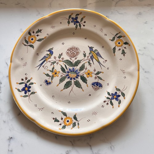 Antique faience plate blue - antique,