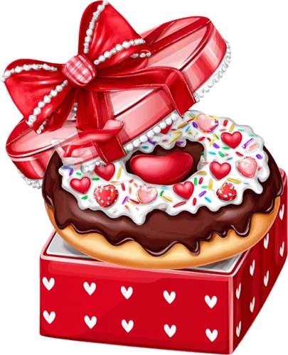 Valentine day donut - day, art