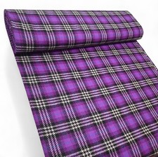 Purple Plaid Fabric Wool Cashmere Large Check Coat Winter Dressmaking Material