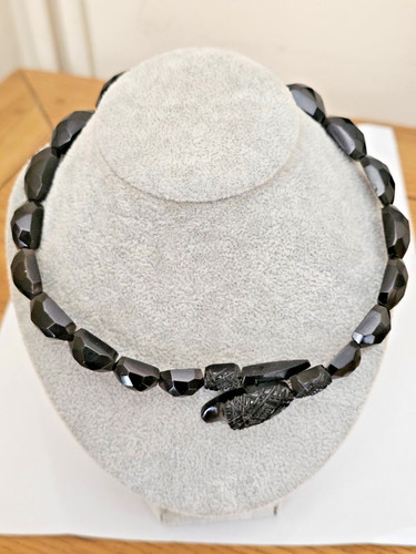 Antique whitby jet snake