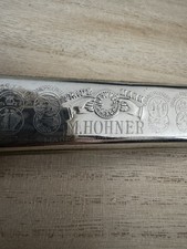 VINTAGE ECHO M.HOHNER, BELL METAL REEDS Key C HARMONICA Made in Rep. Ireland 