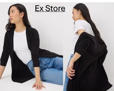 Ladies Longline Cardigan Open Edge to Edge Soft EX STORE Knitted Top Size NEW
