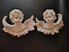 Vintage Cherubs Ornament Wall Mounted X 2