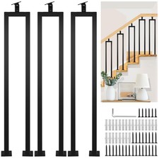 3 Pack U Shape 36" Stair Balusters with Adjustable Top Bracket for Staircase ...