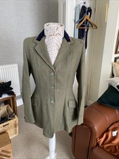 Caldene 38”/14 Hickstead 100% Wool Tweed Jacket Vgc Pink/baby Blue Chk