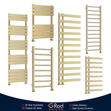 Brushed Brass Towel Rail Heated Ladder Bathroom Radiator Heating G-Rad All Sizes