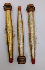 3 Wood Textile Bobbins