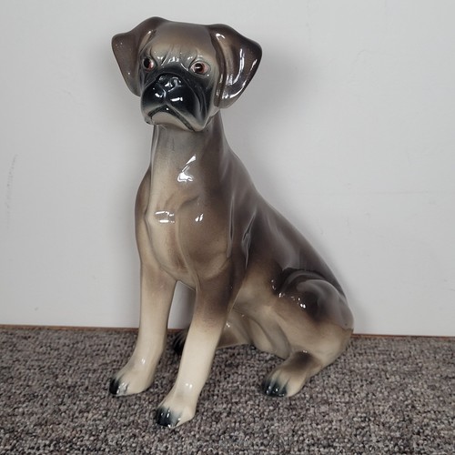 Boxer dog sitting figurine - dog,