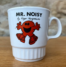 Vintage 1970s Kiln Craft Children's Mr Men Mug Mr Noisy Repaired