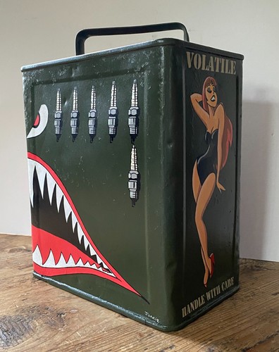 Vintage petrol can hand - can.,