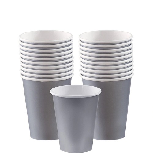 100 grey party paper cups - 100,