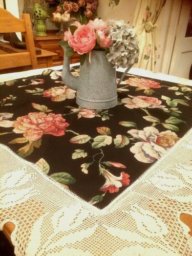 Handmade floral tablecloth - handmade,