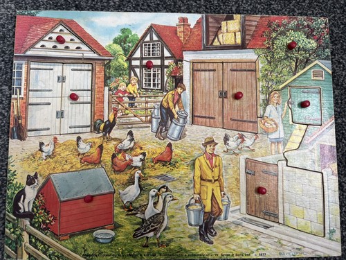 Wooden jigsaw peg puzzle 1977 - wooden,