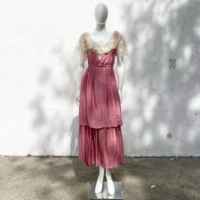 Antique Edwardian Pink Silk &