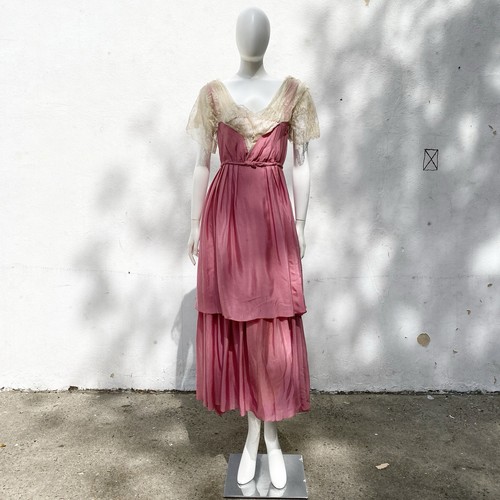 Antique edwardian pink - silk, &