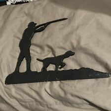 ALUMINIUM HUNTSMAN SHOOTING DOG POINTER WEATHER VANE DECOR FIGURE SILHOUETTE