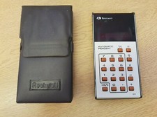 Vintage Calculator ROCKWELL 8R, Automatic Percent, Retro, W/Case AC65