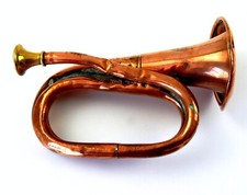 Antique English Hunting Horn Bugle in Copper and Brass - Great Patina