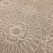 695+. CREWEL PEBBLE EMBROIDERED CURTAIN BLIND UPHOLSTERY FABRIC.