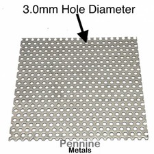 PERFORATED SHEET 3mm or 10 mm Ø Hole  Aluminium Stainless Galvanised Mild Steel 