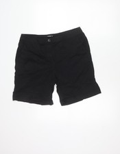 Dunnes Men's Black Cotton Chino Shorts Size L Elastic Waist